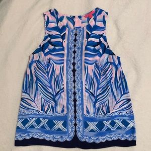 Lilly Pulitzer Tropical Pink and Blue Sleeveless Top